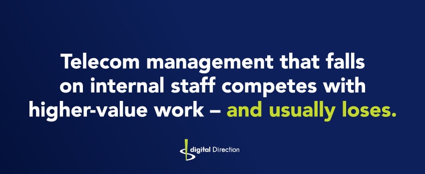 Telecom management that falls on internal staff competes with higher-value work – and usually loses.